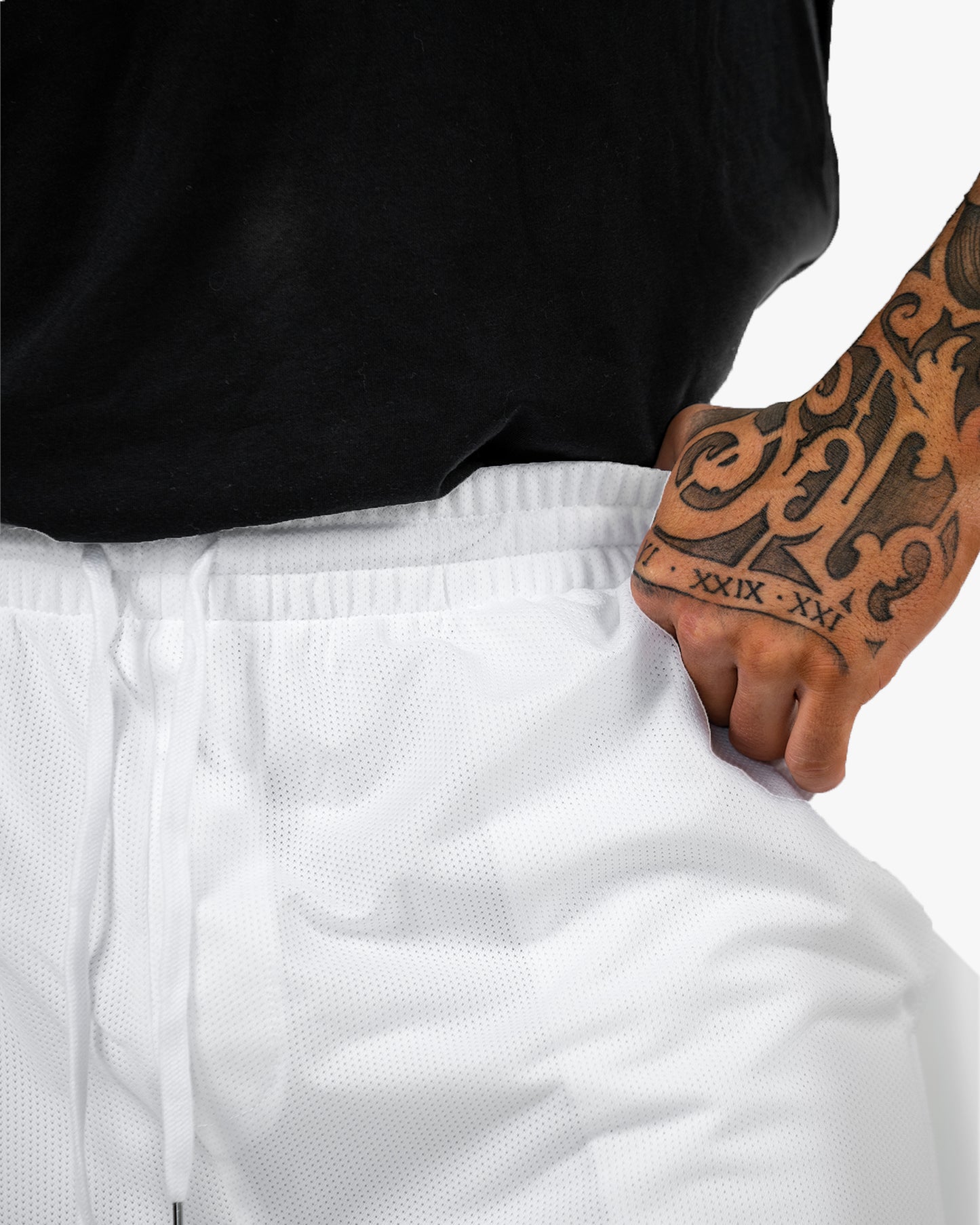 Icon Court Shorts - White w/ Black