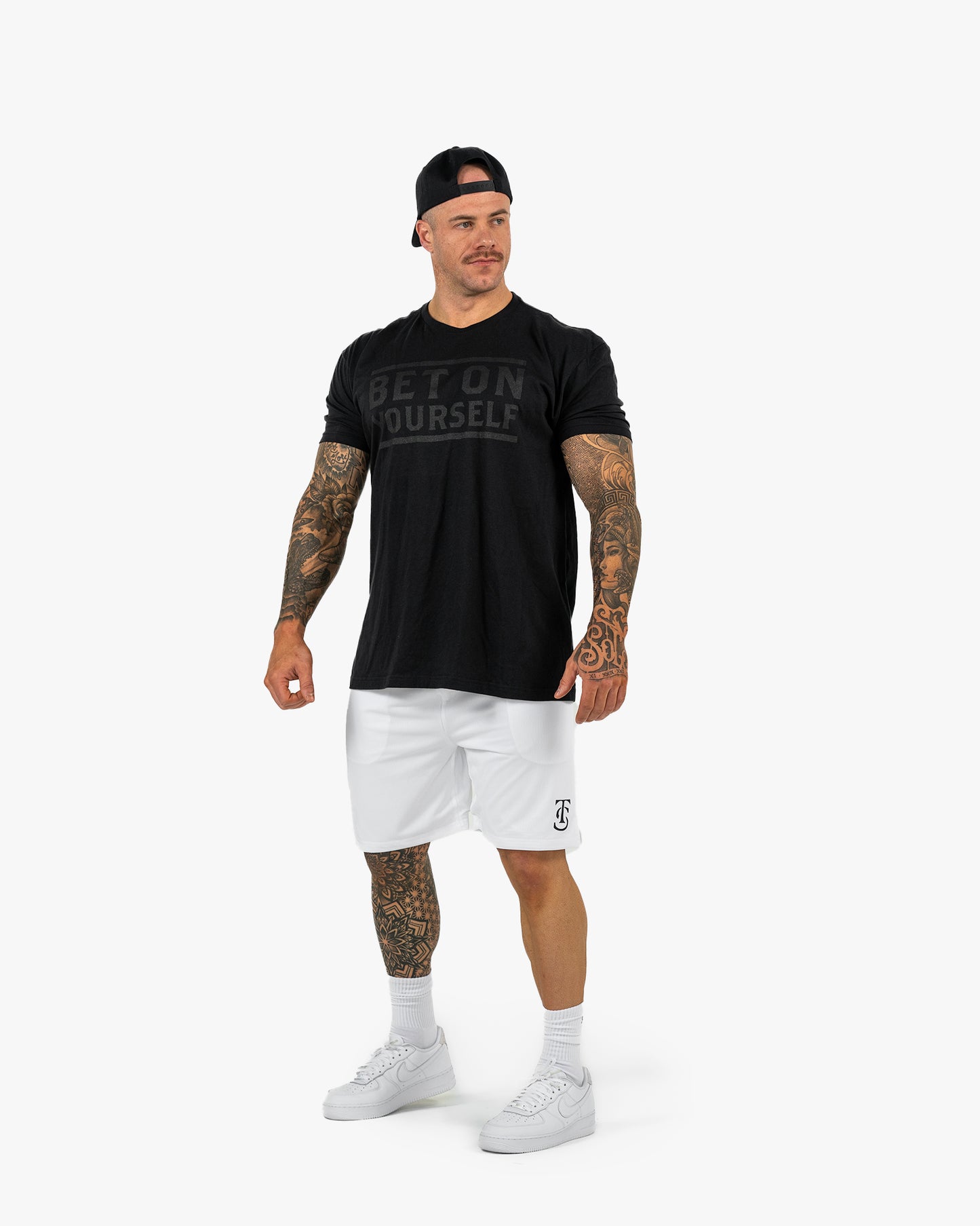 Icon Court Shorts - White w/ Black