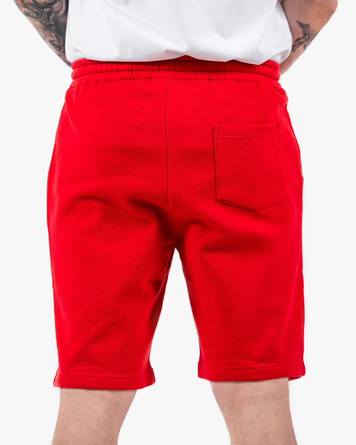 Mens Icon Sweat Shorts - Red w/ Black