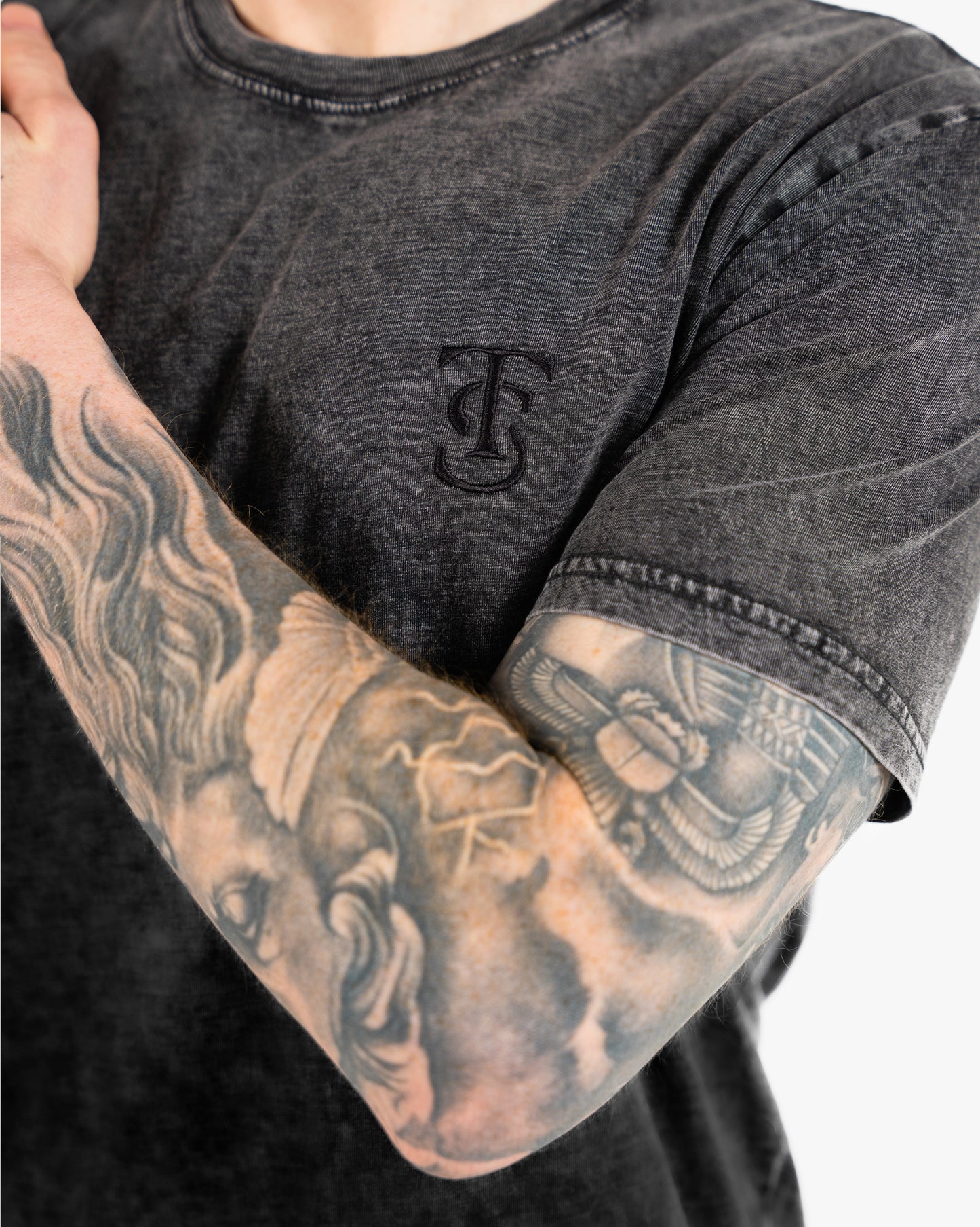 Icon Stone Wash Tee - Black w/ Black