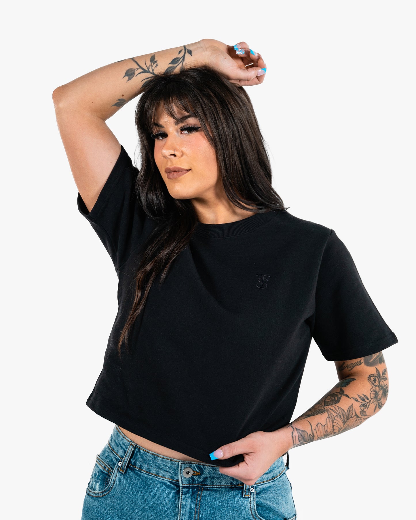 Icon Terry Crop - Black w/ Black