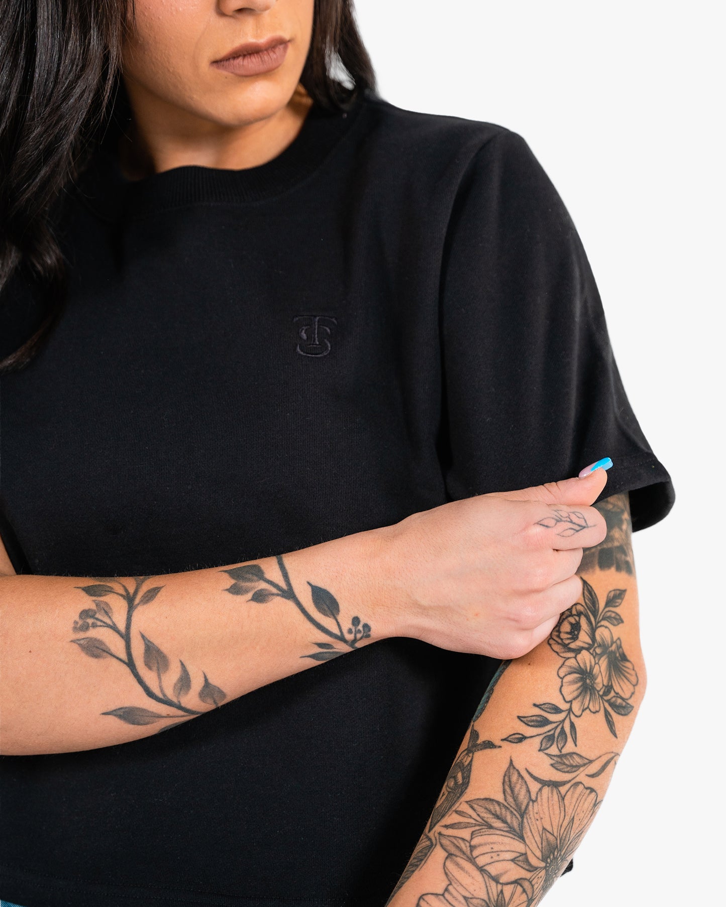 Icon Terry Crop - Black w/ Black