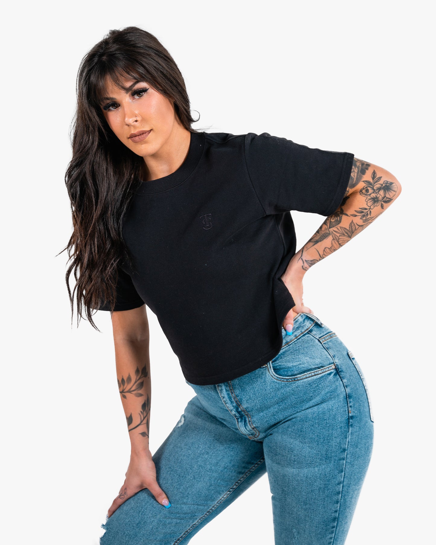 Icon Terry Crop - Black w/ Black