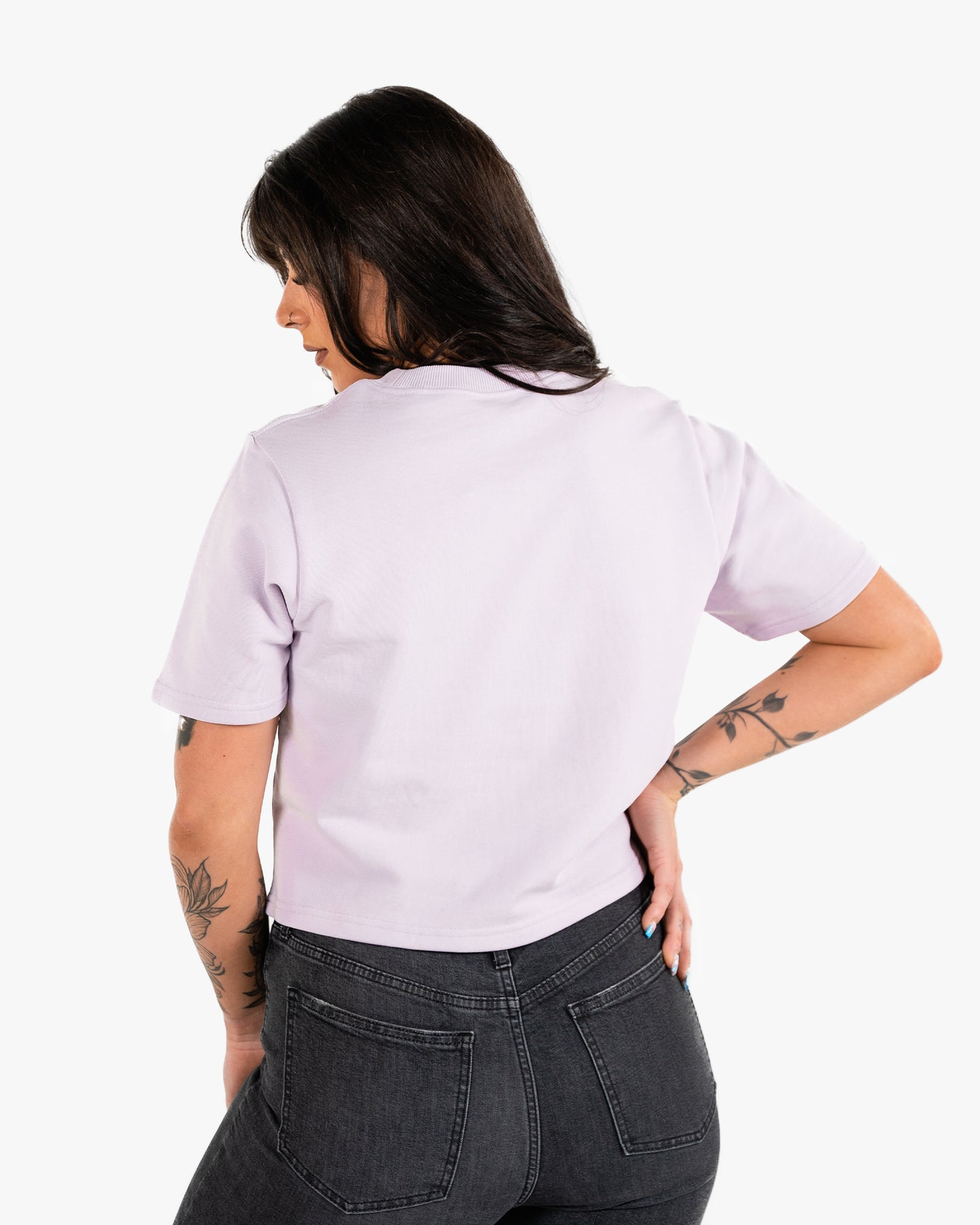 Icon Terry Crop - Orchid w/ Black