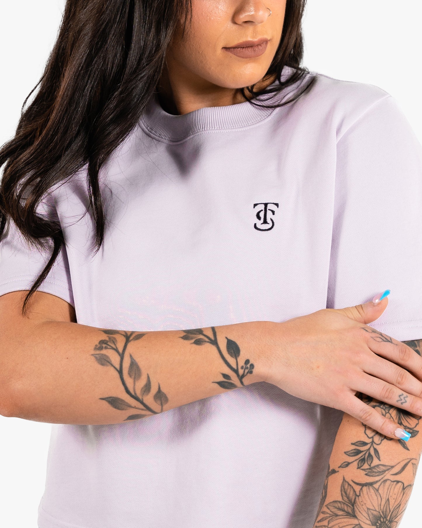 Icon Terry Crop - Orchid w/ Black