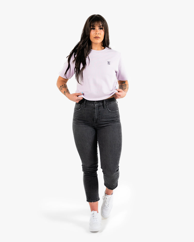Icon Terry Crop - Orchid w/ Black