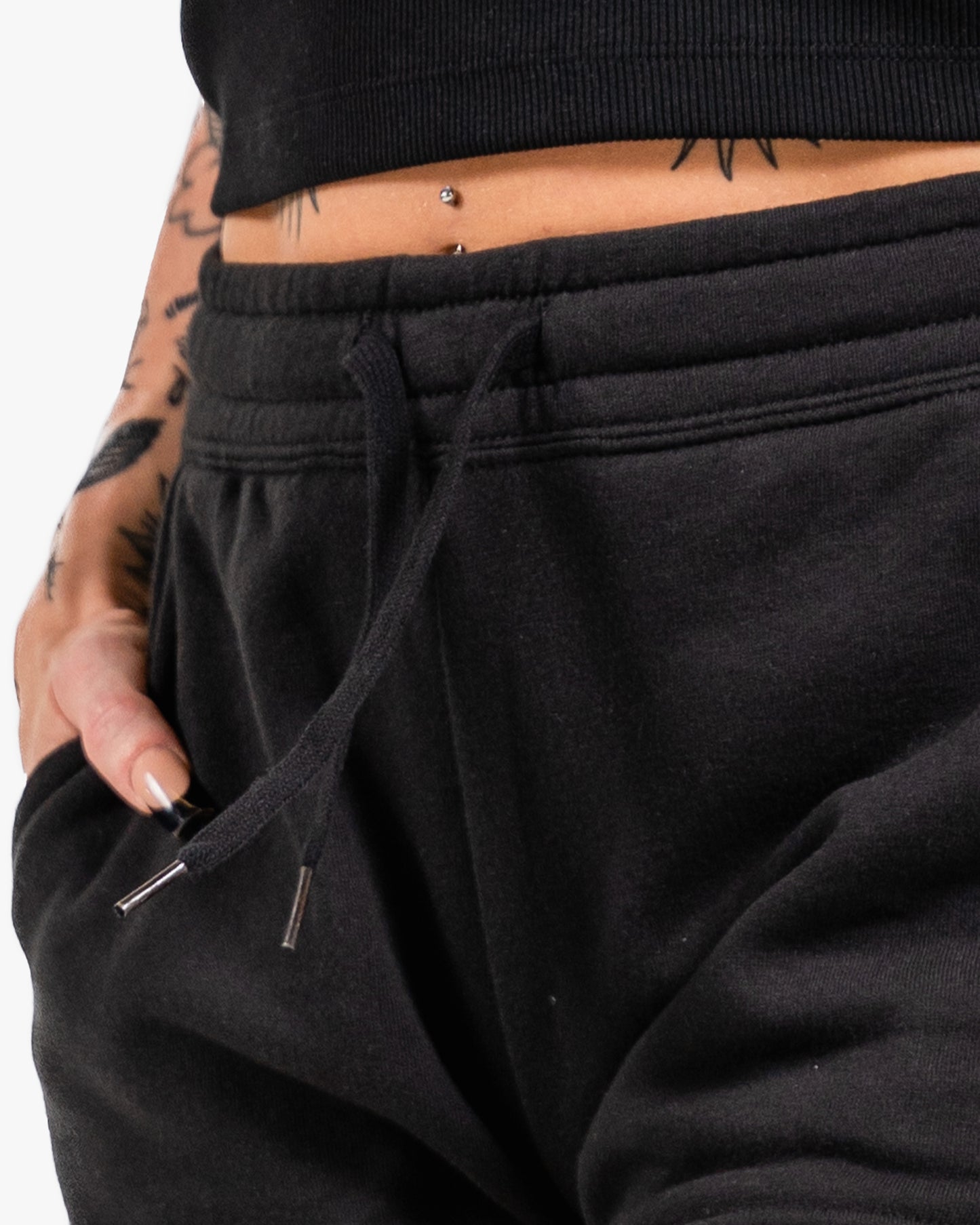 Women's Icon Sweat Shorts - Black w/ White
