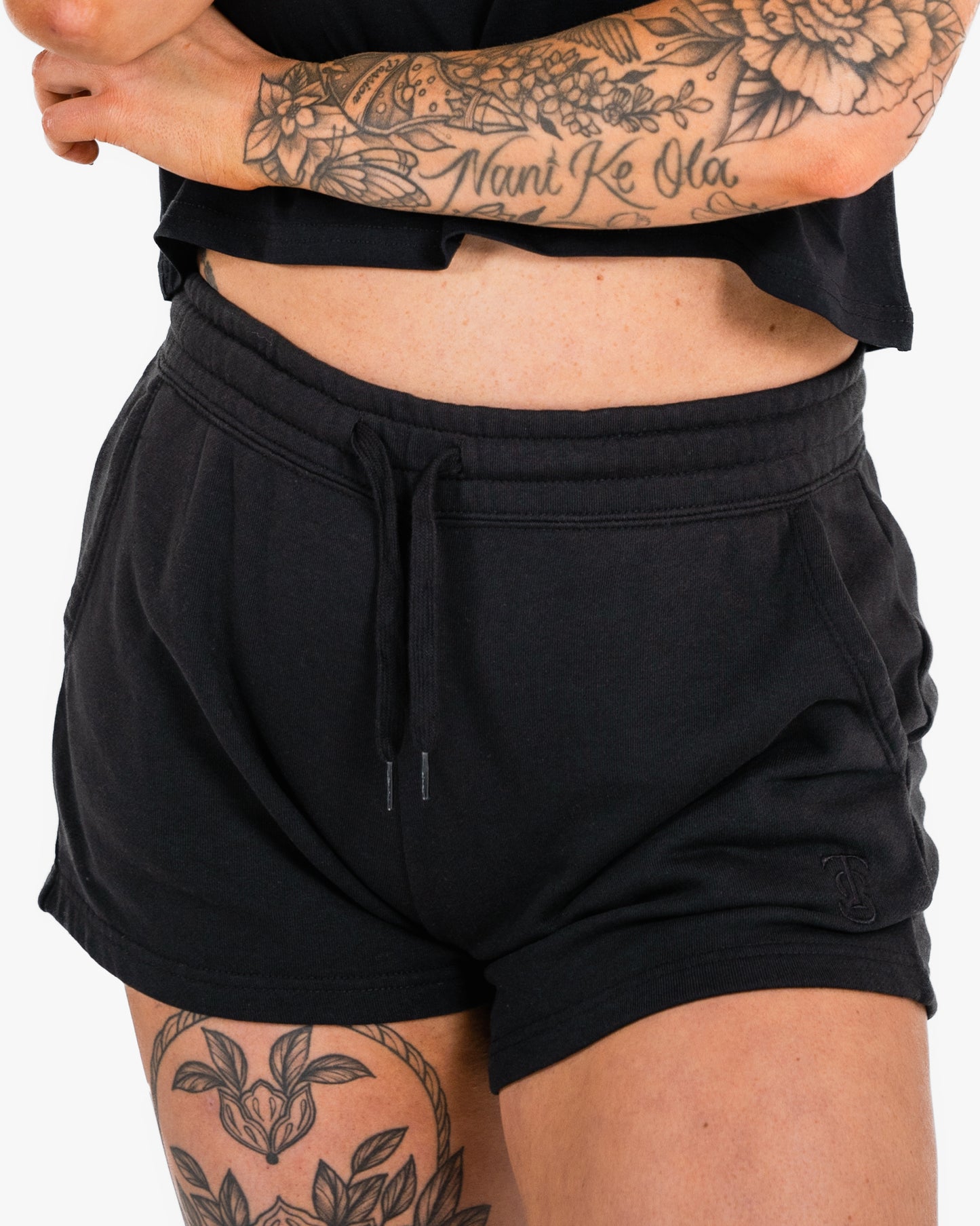 Women's Icon Sweat Shorts - Black w/ Black