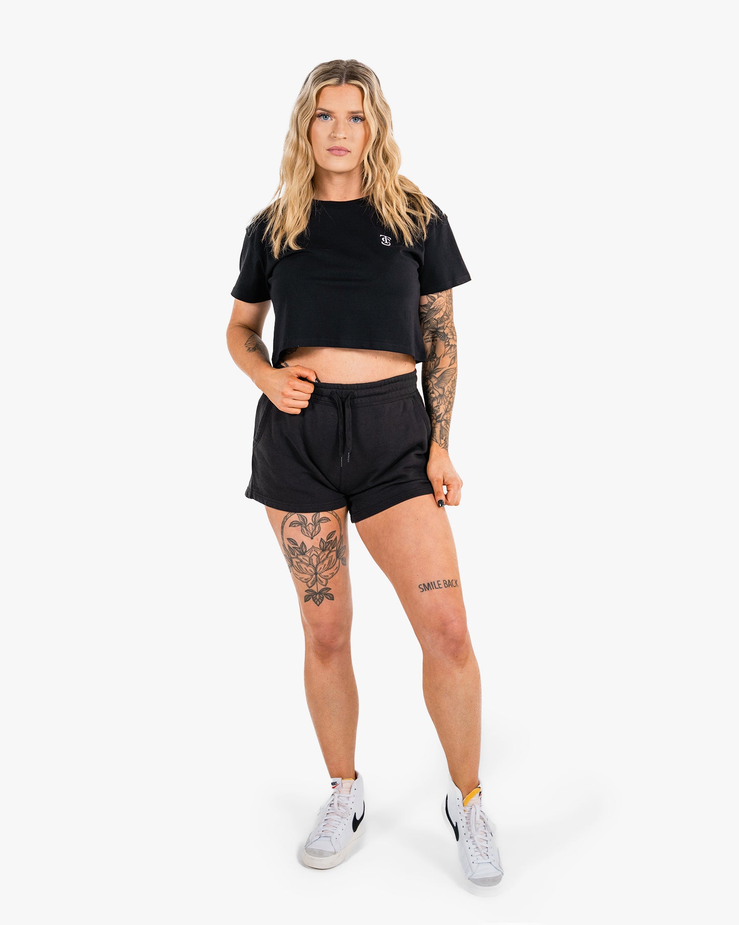 Women's Icon Sweat Shorts - Black w/ Black