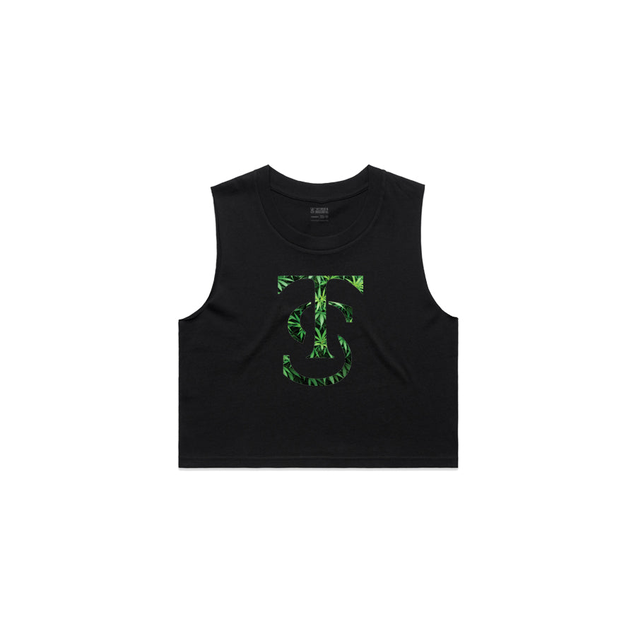 Garden Icon Crop Tank - Black