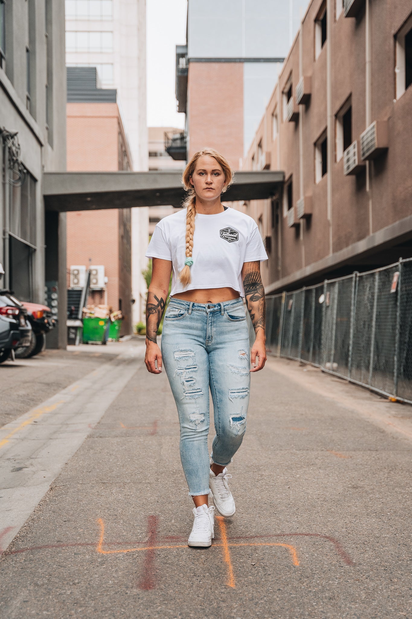 Brand Crop Tee - White