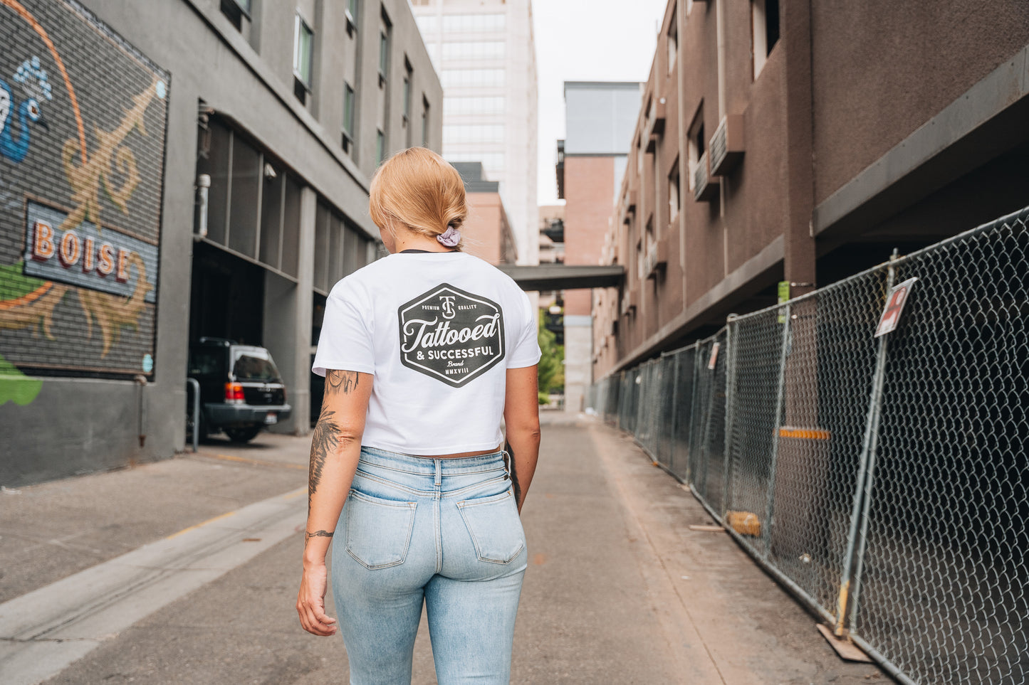 Brand Crop Tee - White