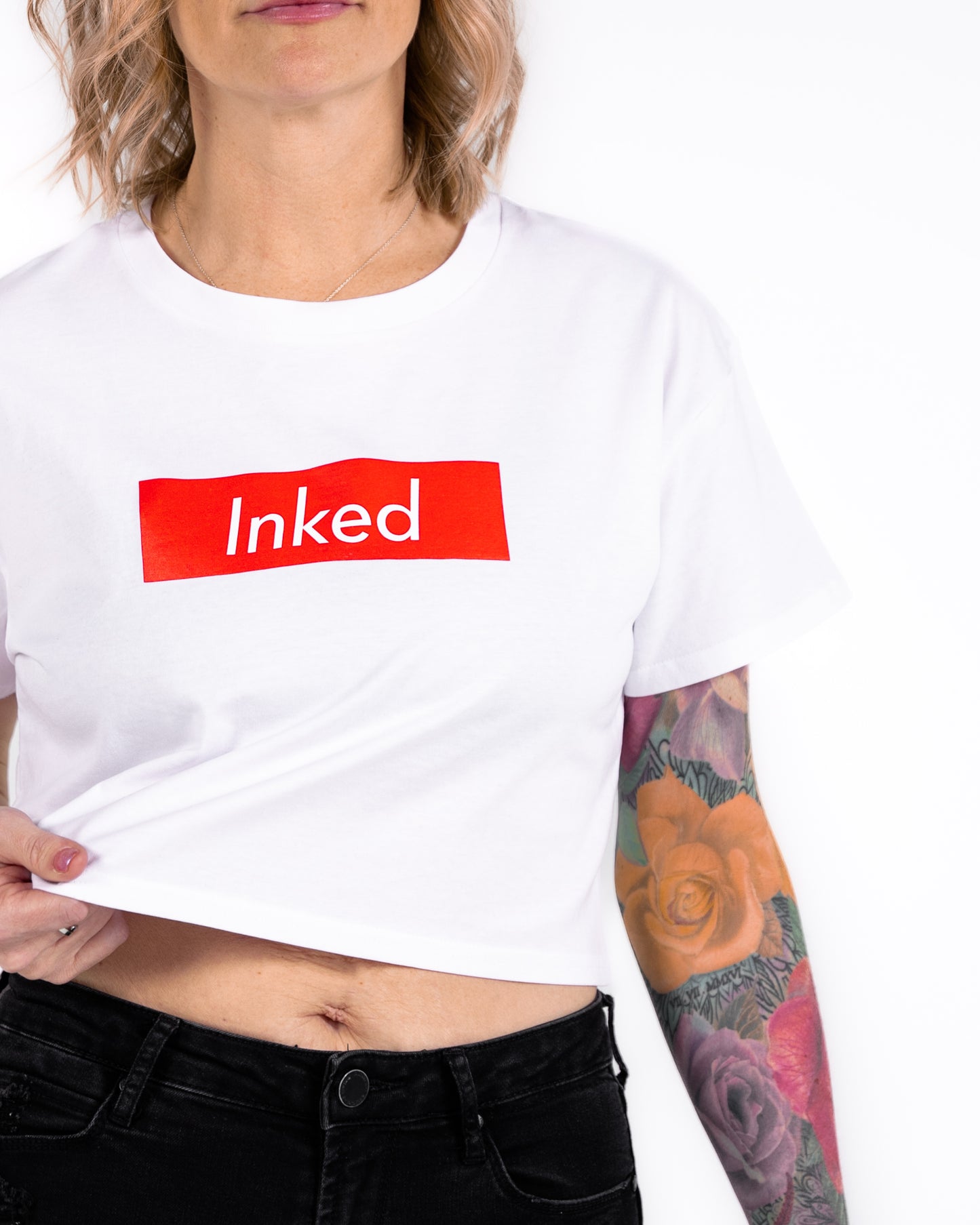INKED Crop Tee - White