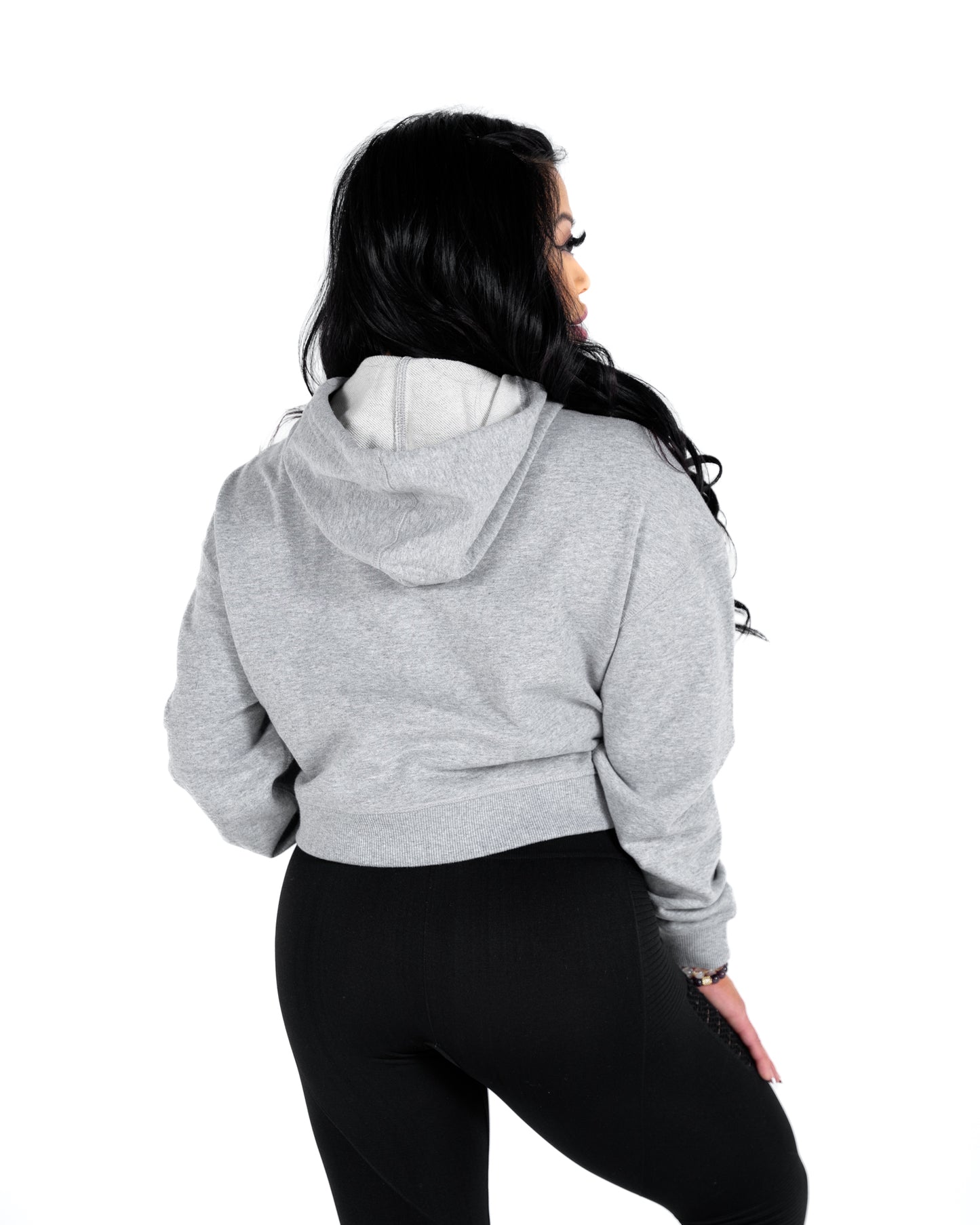 Icon Crop Hoodie - Athletic Heather