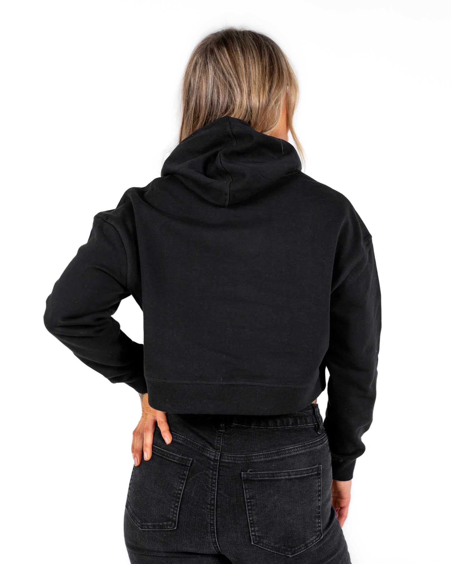 Icon Crop Hoodie - Black