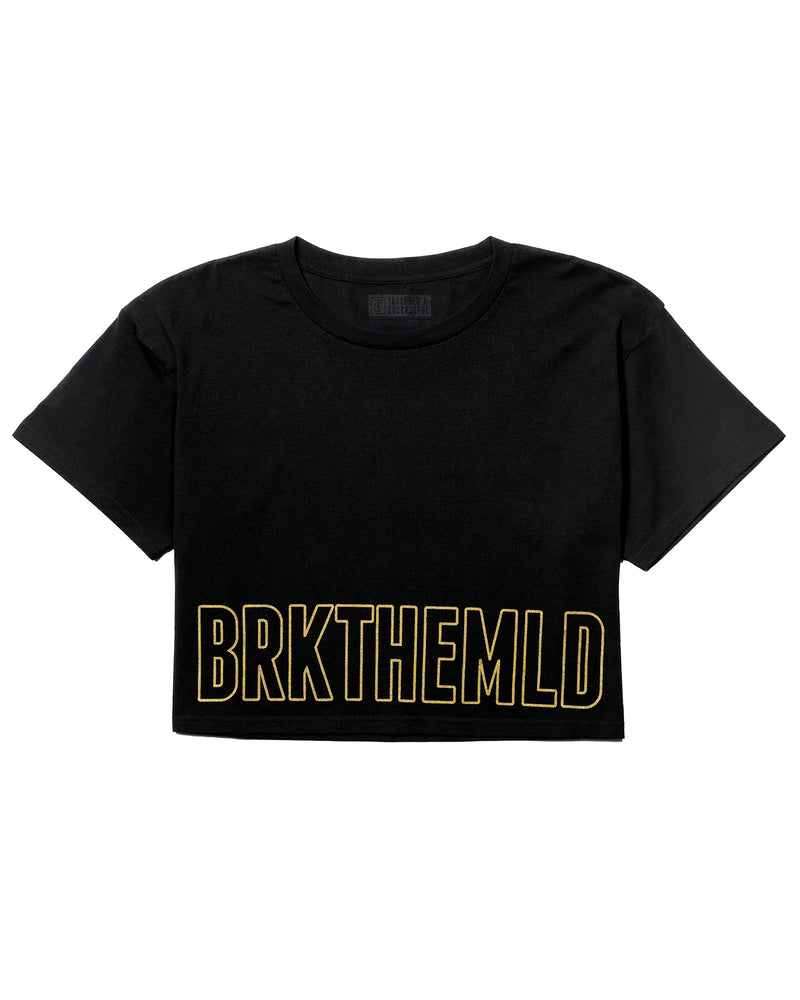 BRKTHEMLD Crop Tee - Black w/ Gold