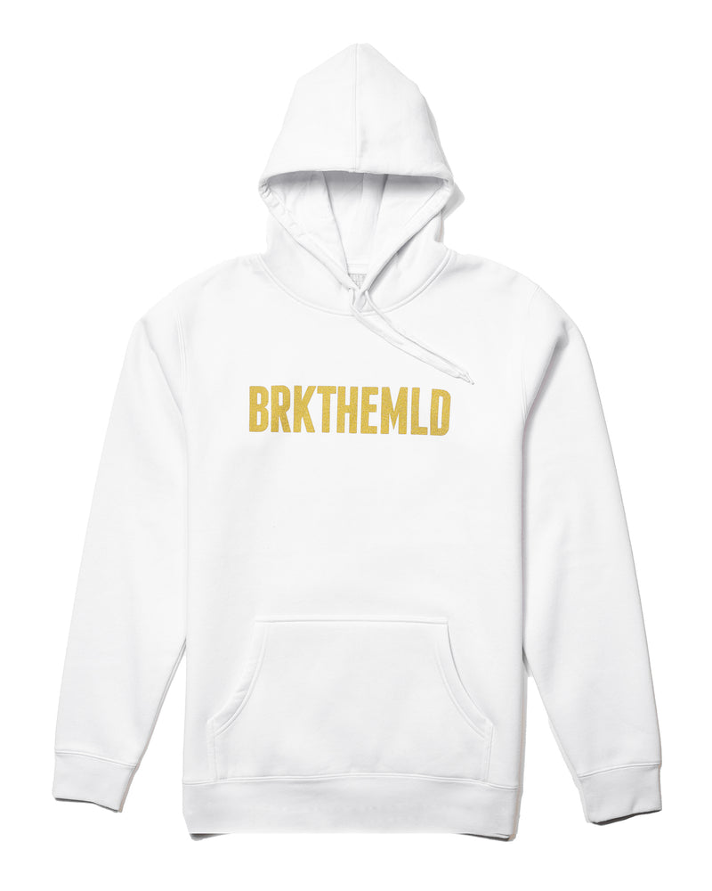 Classic BRKTHEMLD Hoodie - White w/ Gold