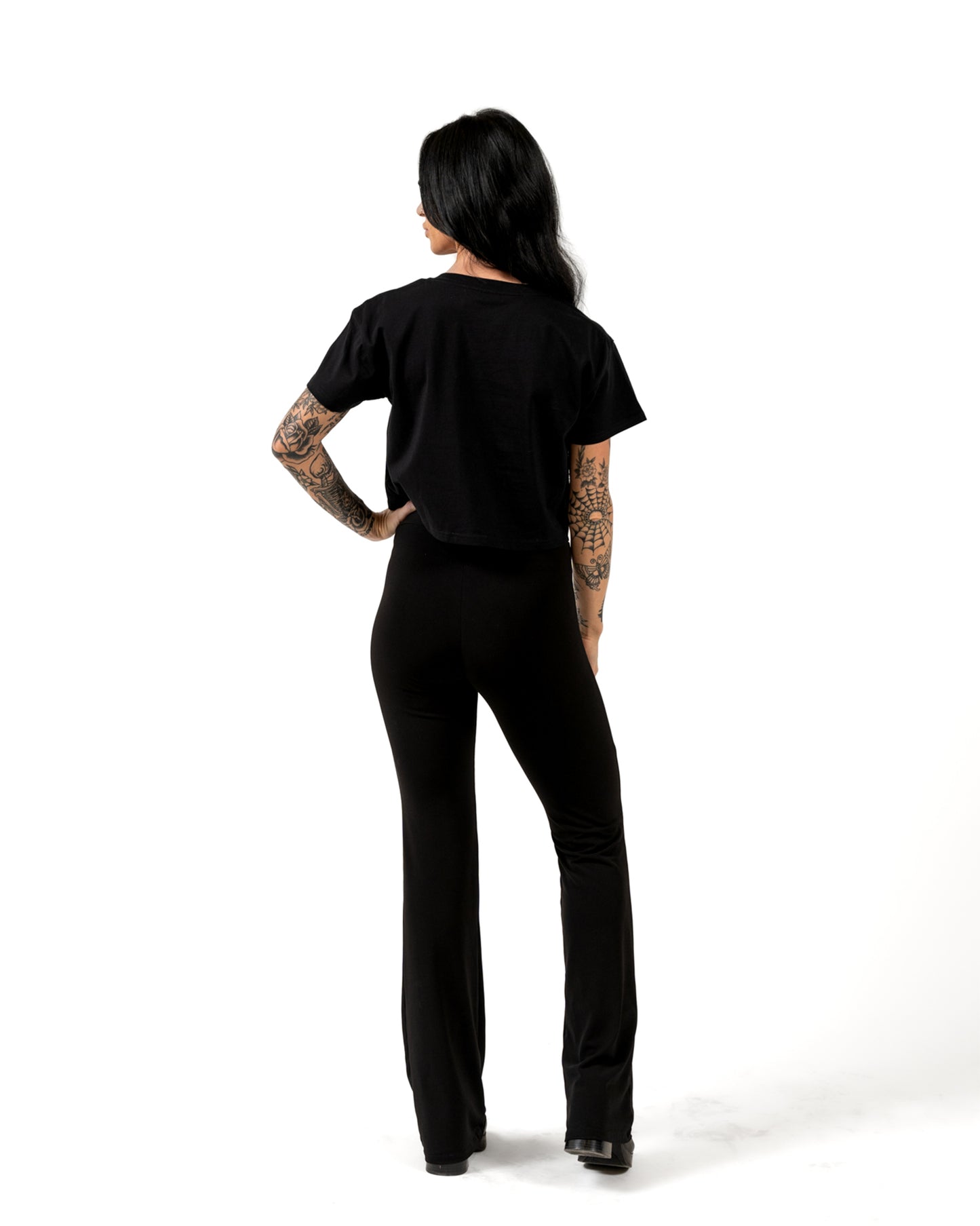 INKED Crop Tee - Black w/ Gold