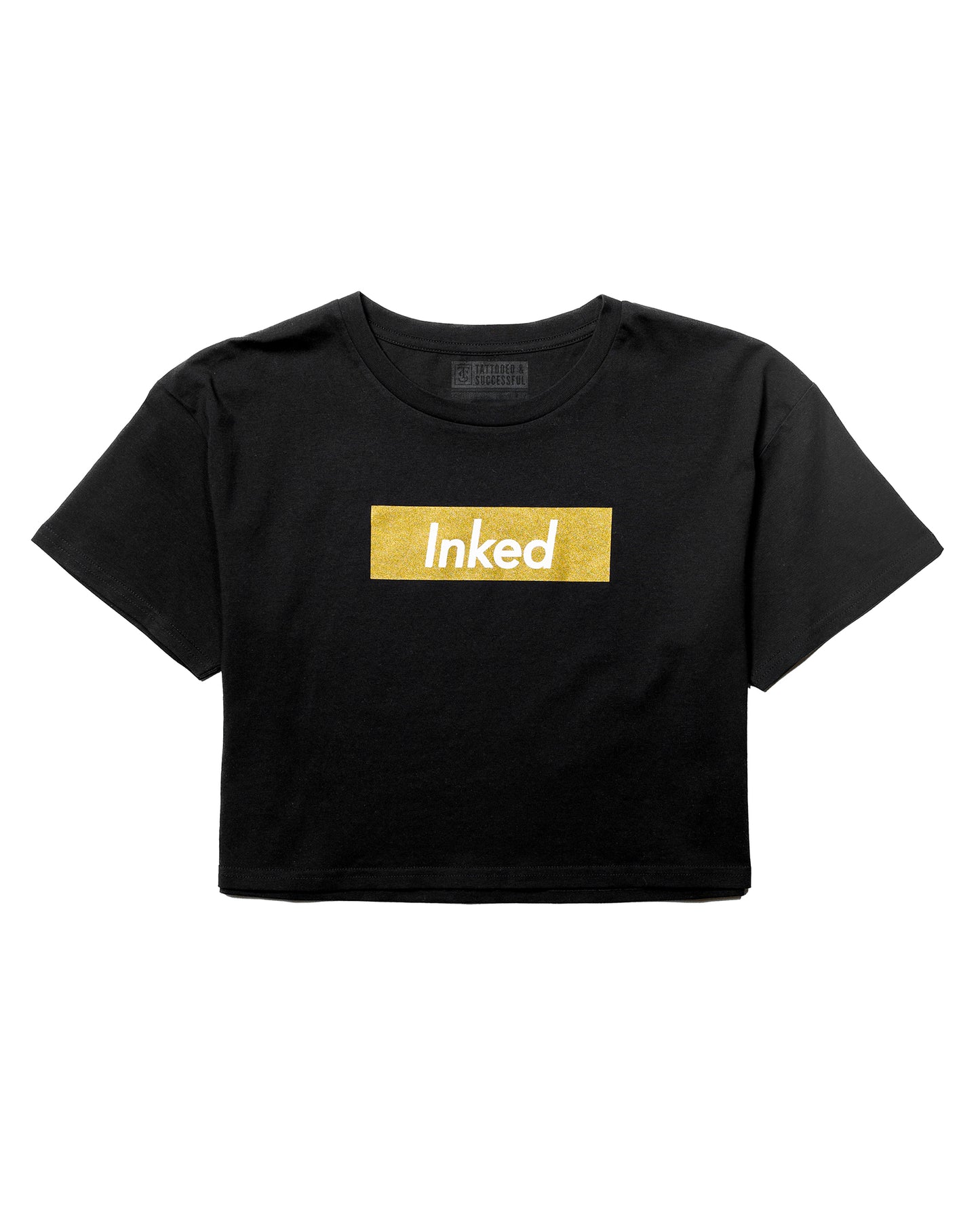 INKED Crop Tee - Black w/ Gold