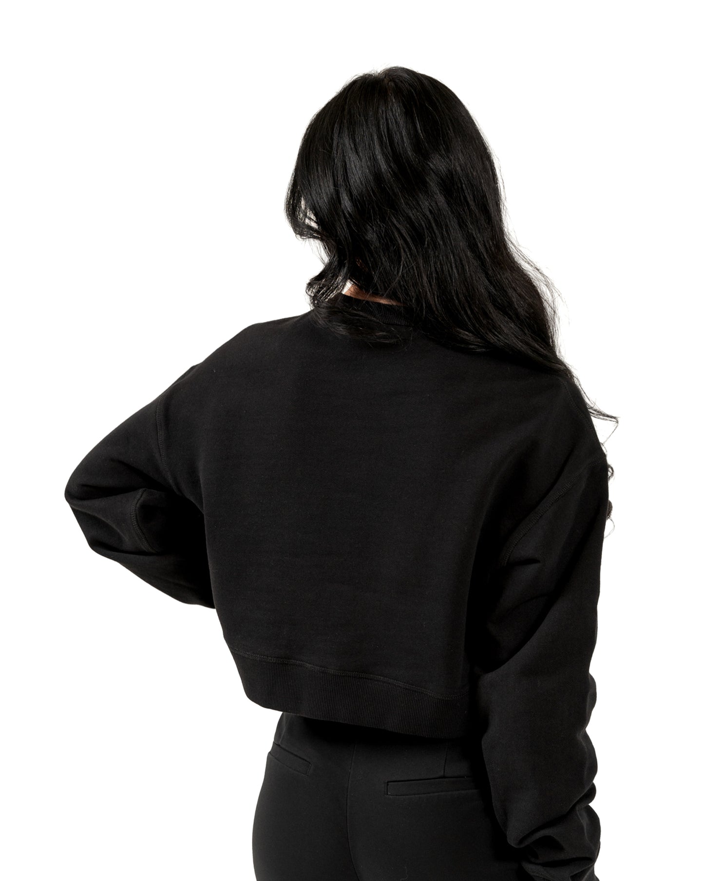 Inked Crop Crew Sweatshirt - Black w/ Gold