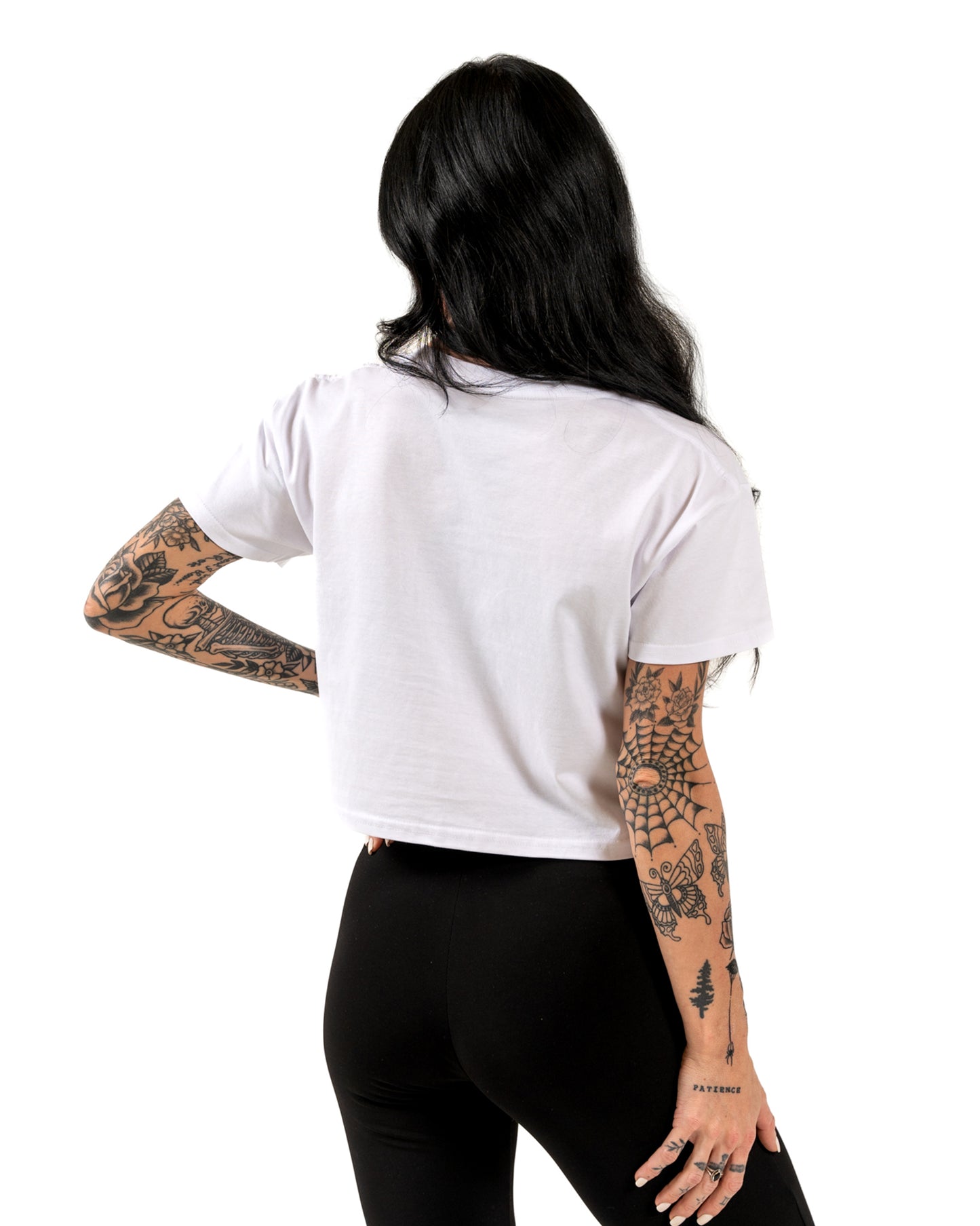 INKED Crop Tee - White w/ Gold