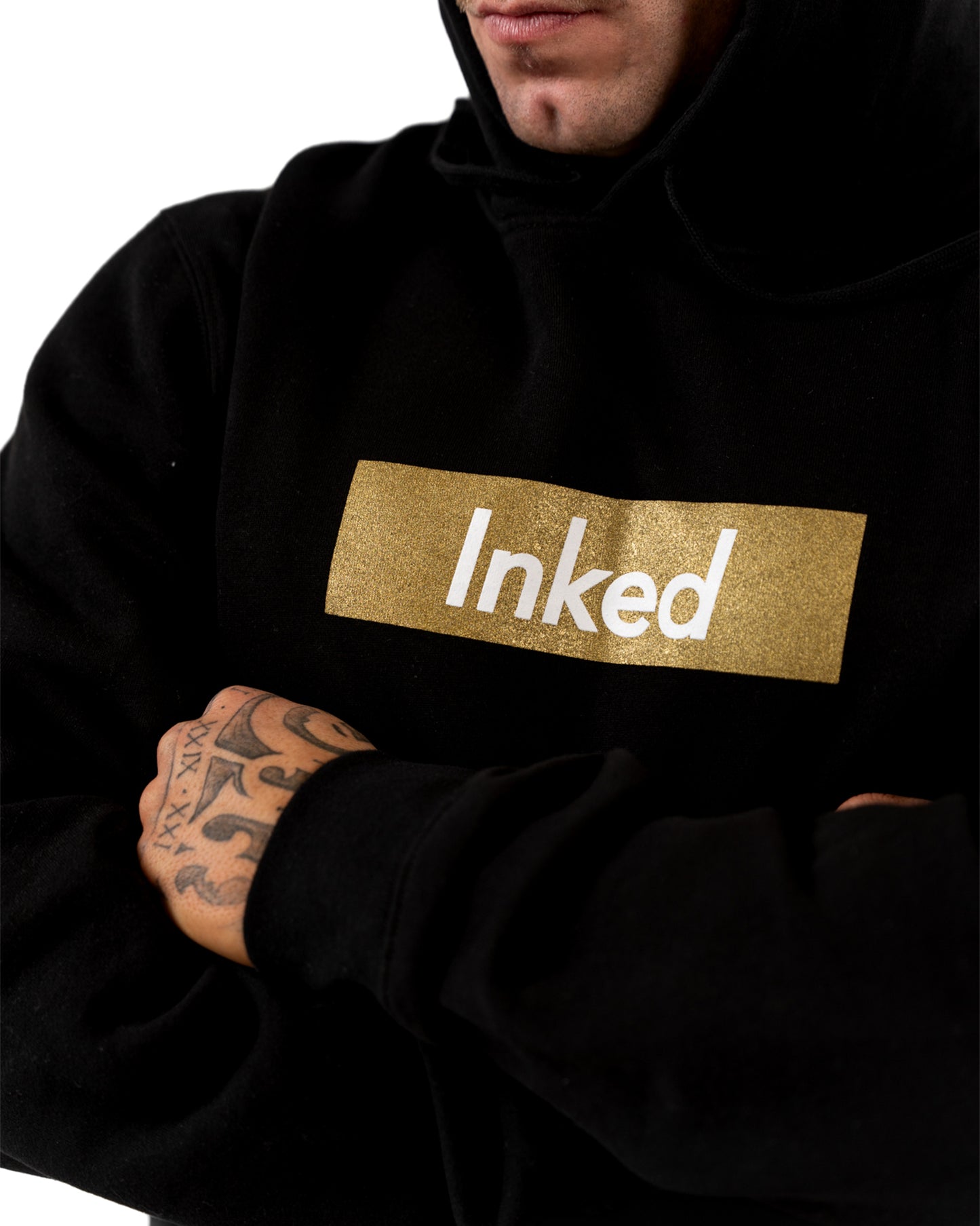 Inked Hoodie - Black w/ Gold