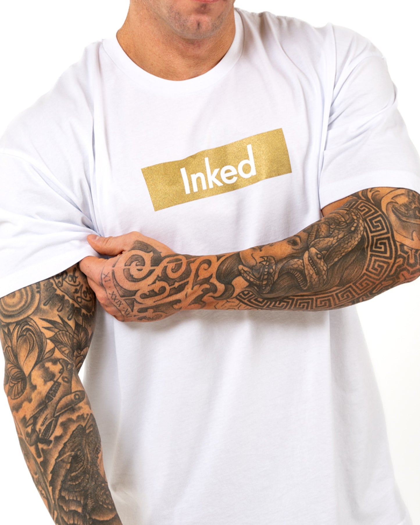 INKED Tee - White w/ Gold
