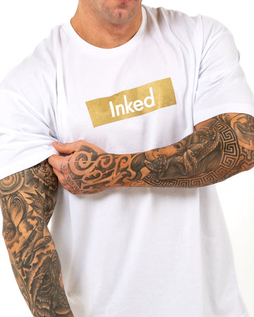 INKED Tee - White w/ Gold