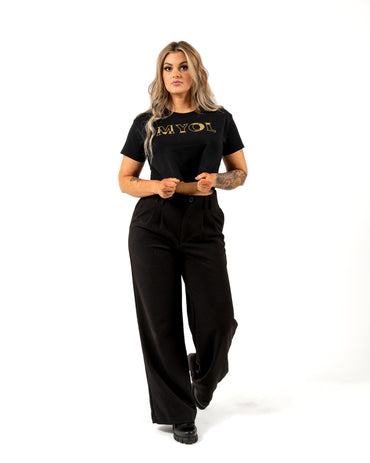 MYOL Crop Tee - Black w/ Gold