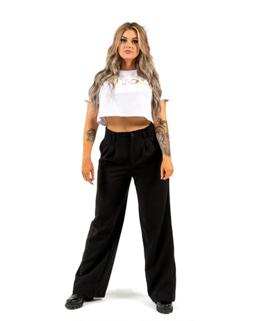 MYOL Crop Tee - White w/ Gold