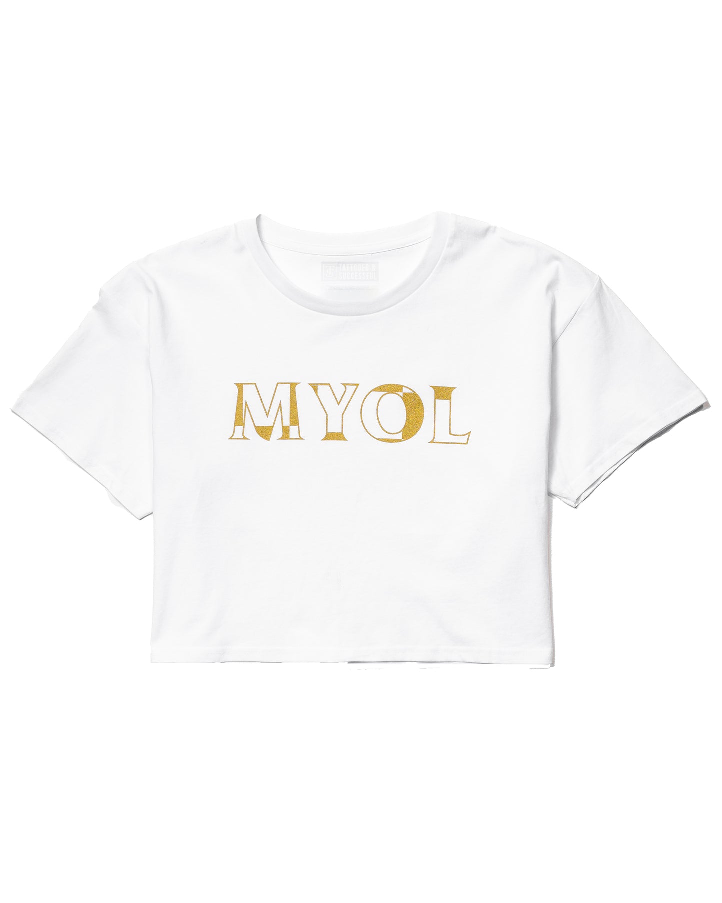 MYOL Crop Tee - White w/ Gold