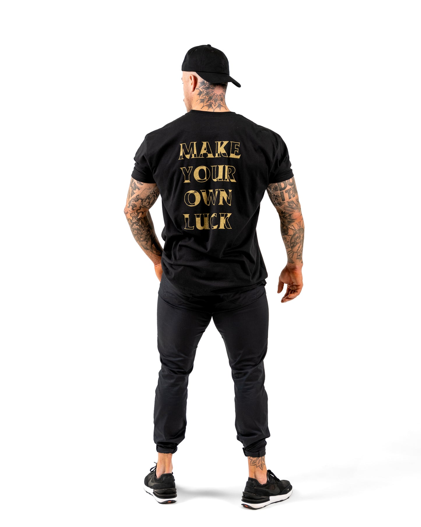Make Your Own Luck T-Shirt - Black w/ Gold