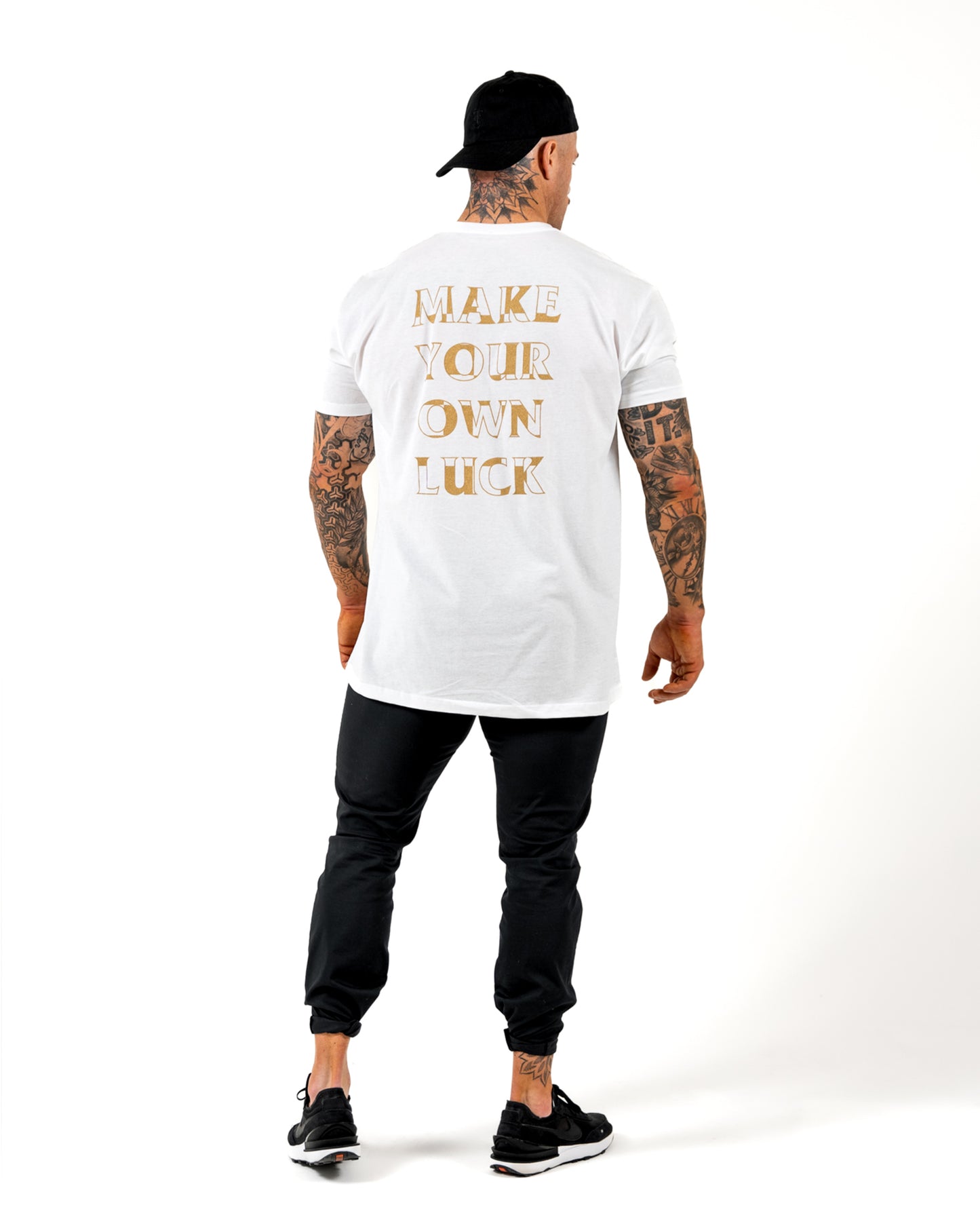 Make Your Own Luck T-Shirt - White w/ Gold