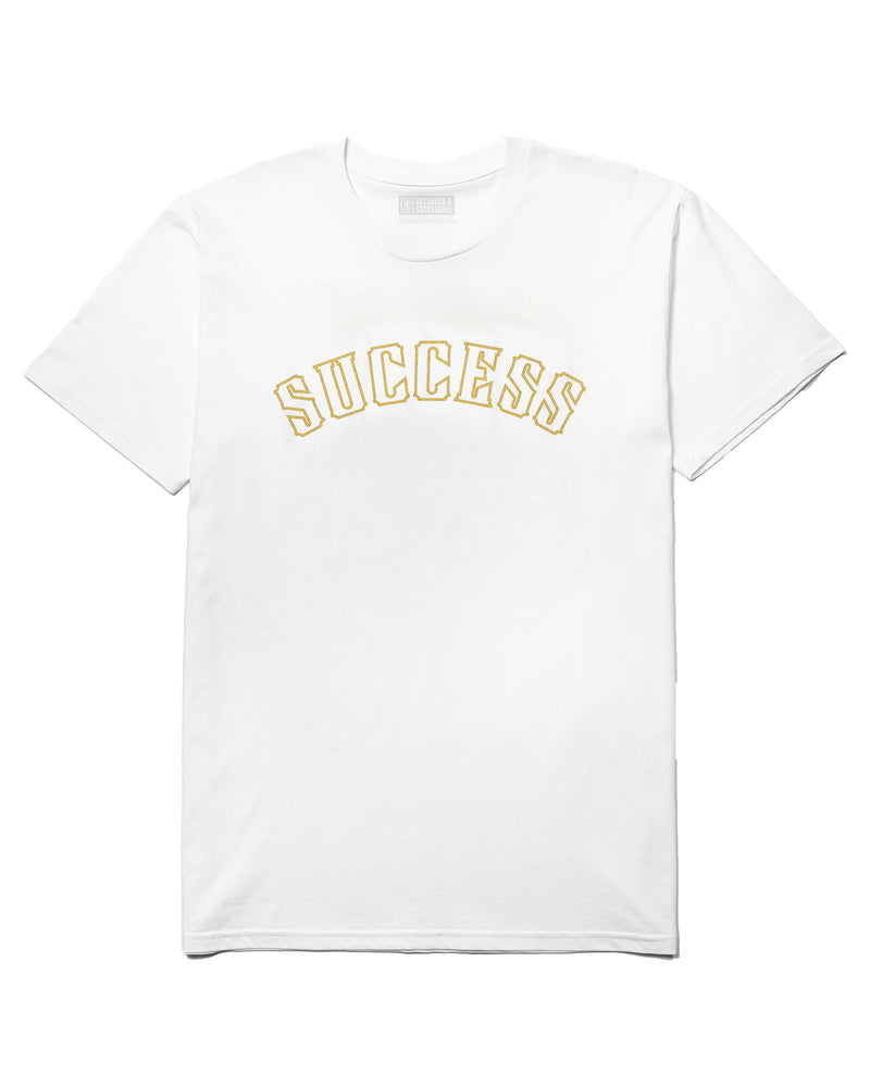 Success 18 Tee - White w/ Gold