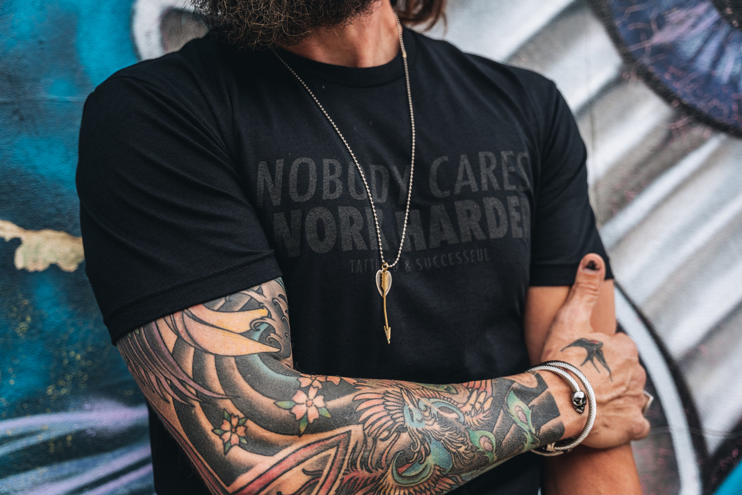 Nobody Cares Work Harder T-Shirt - Blackout