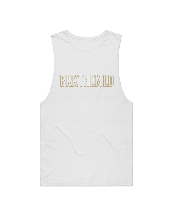 BRKTHEMLD Outline Tank - White w/ Gold