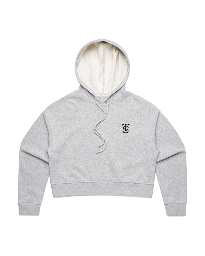 Icon Crop Hoodie - Athletic Heather