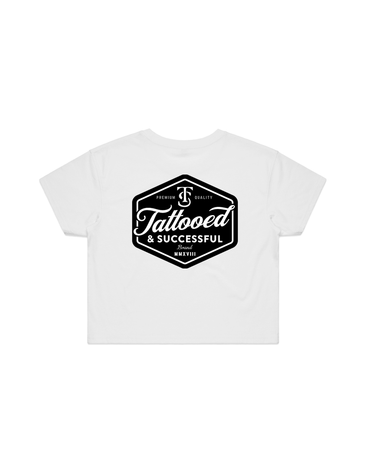 Brand Crop Tee - White