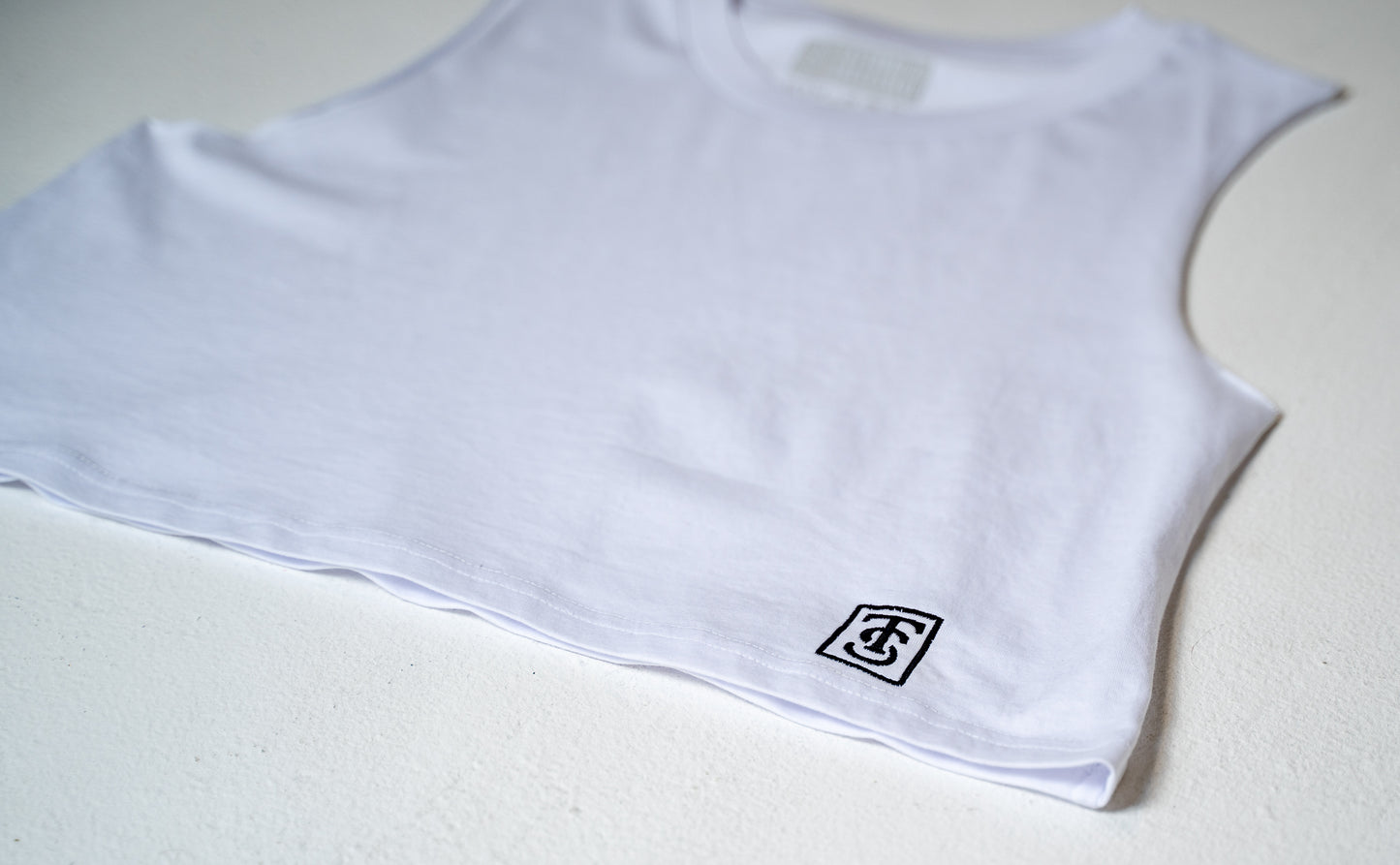 Premium Crop Tank - White