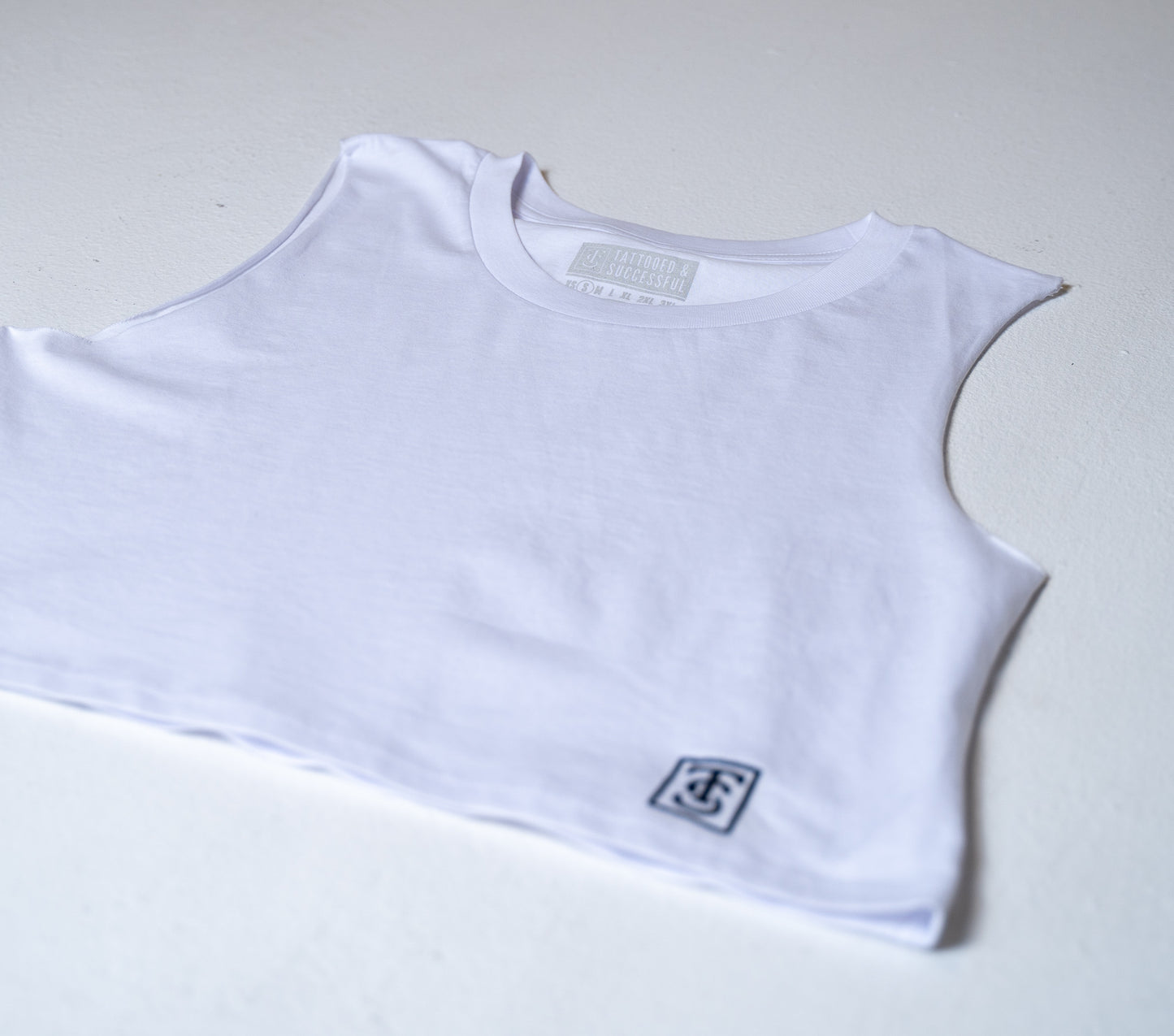 Premium Crop Tank - White