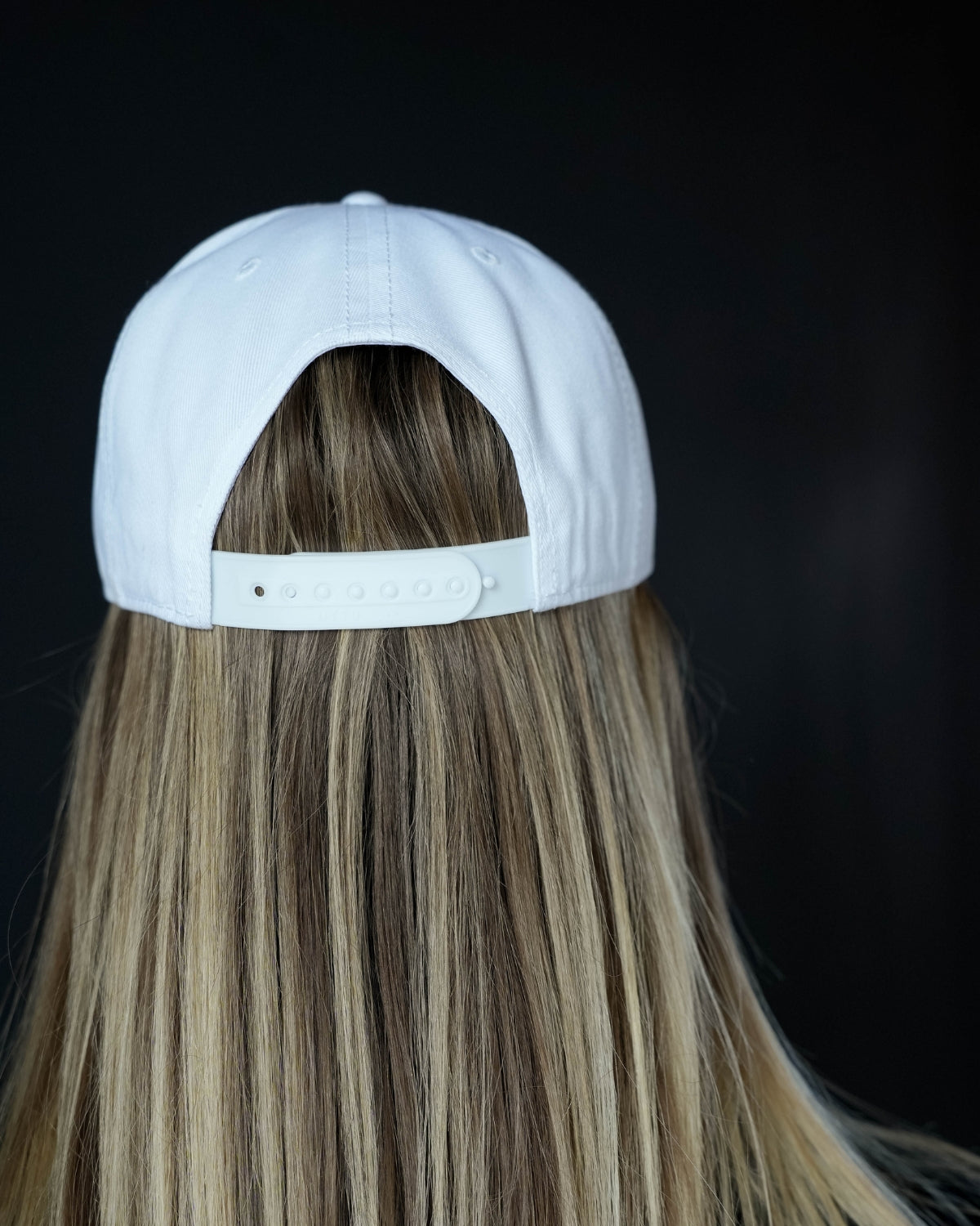 Leather Patch 5 Panel Rope Hat - White