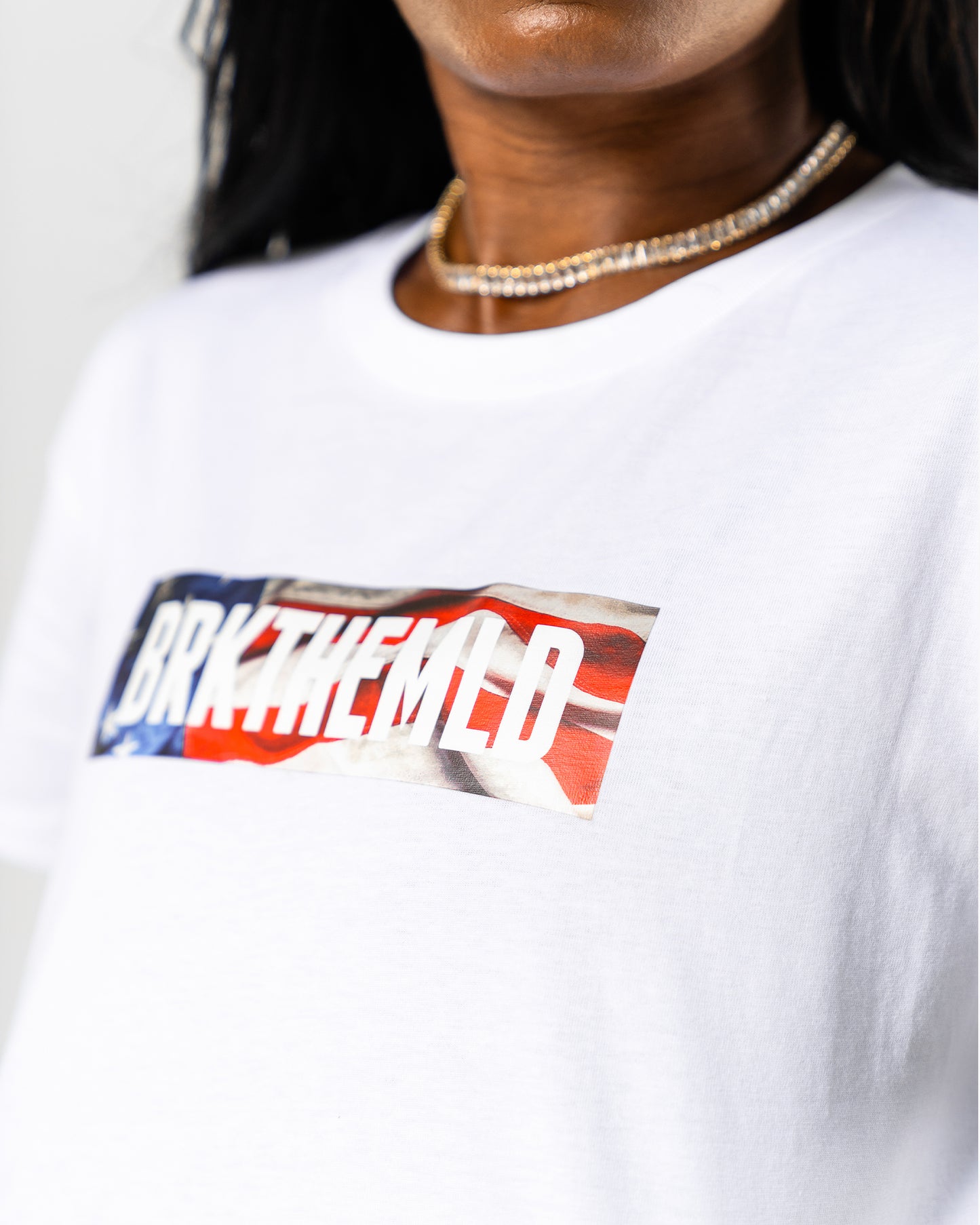 Stars & Stripes BRKTHEMLD Crop  - White