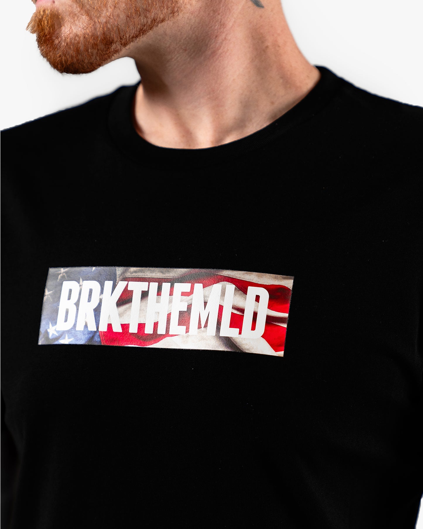 Stars & Stripes BRKTHEMLD Tee - Black