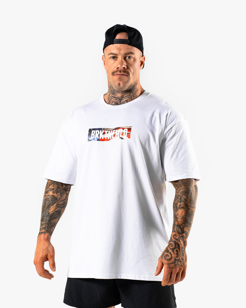 Stars & Stripes BRKTHEMLD Tee - White