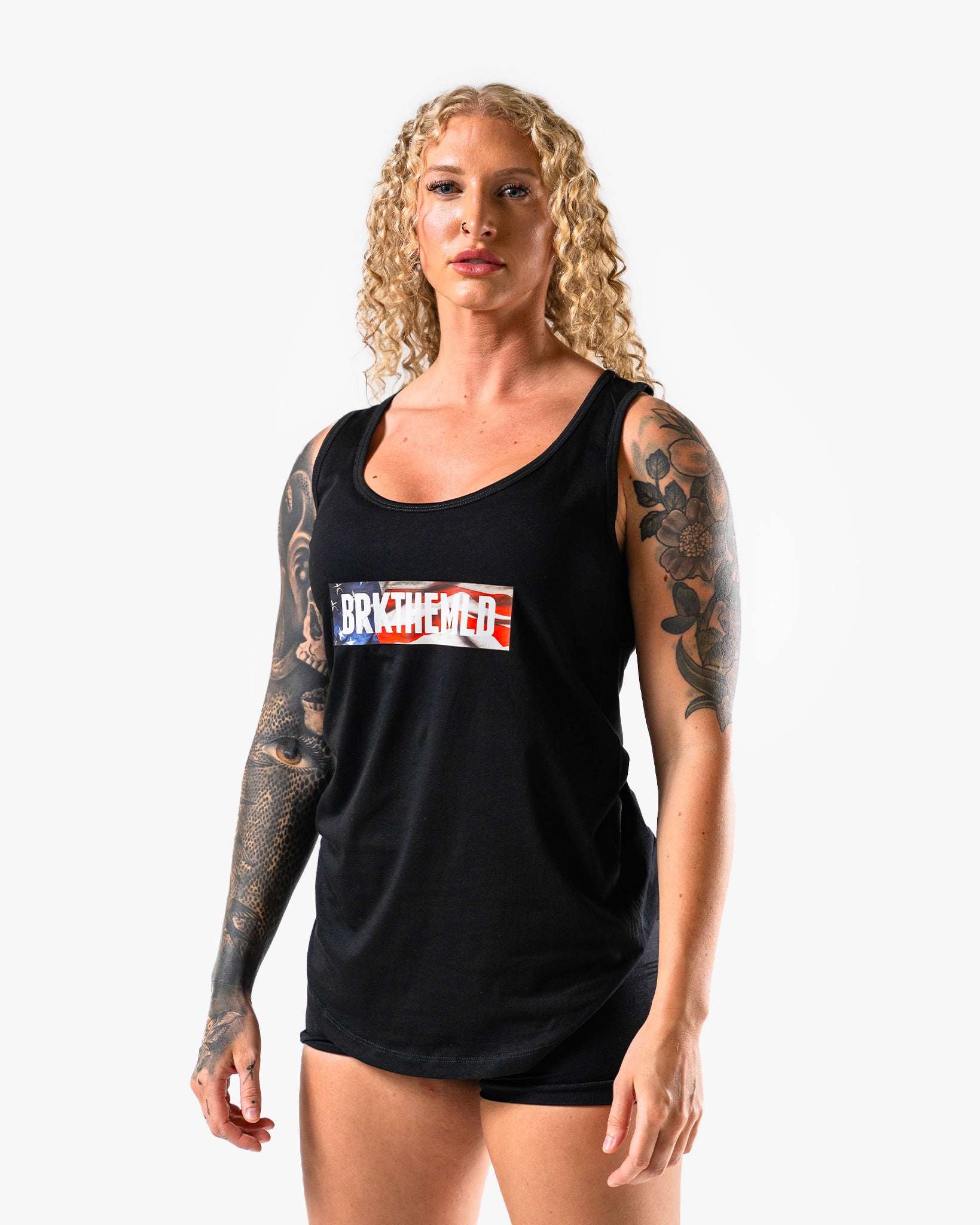 Stars & Stripes BRKTHEMLD Racerback Tank  - Black