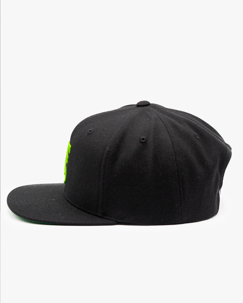 Icon Snapback Hat - Black w/ Green