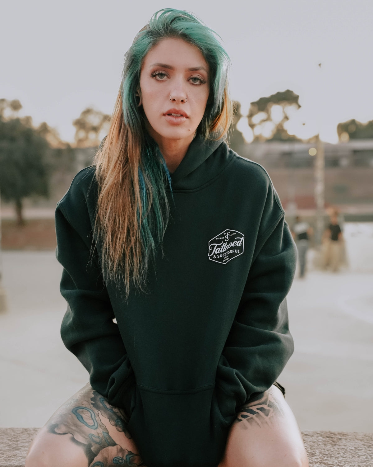 Brand Relax Hoodie- Pine Green