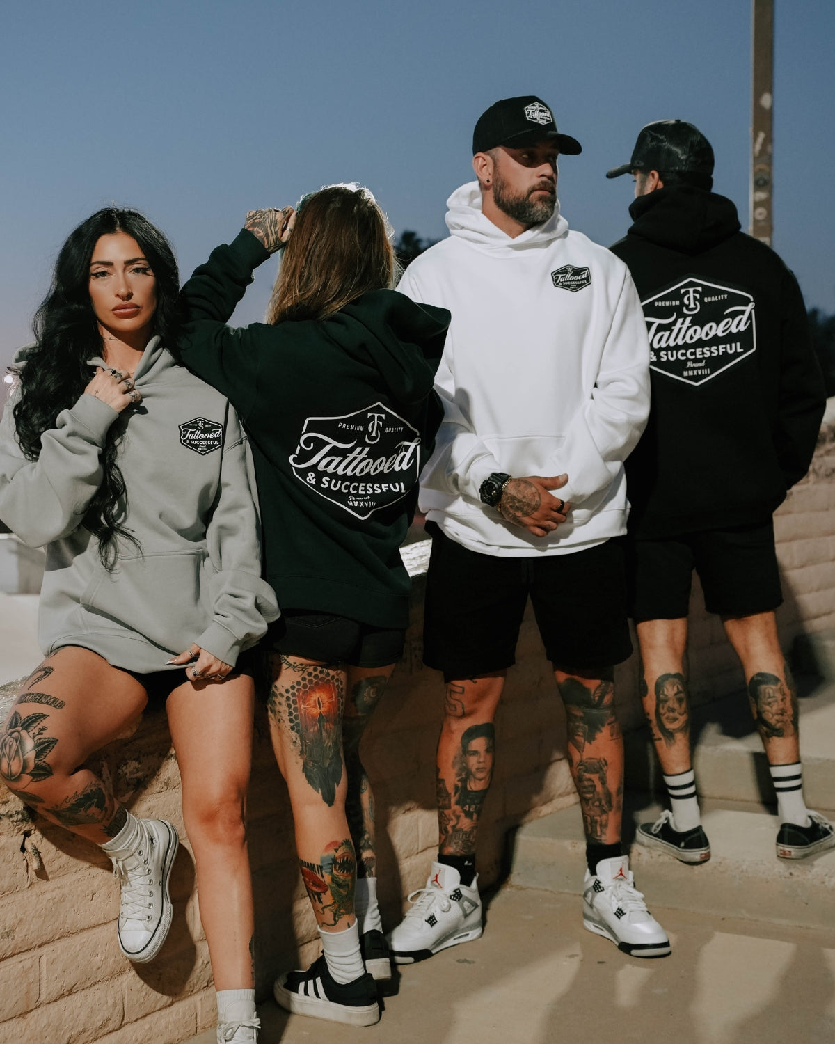 Brand Relax Hoodie- White