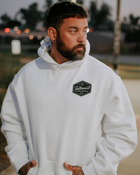 Brand Relax Hoodie- White
