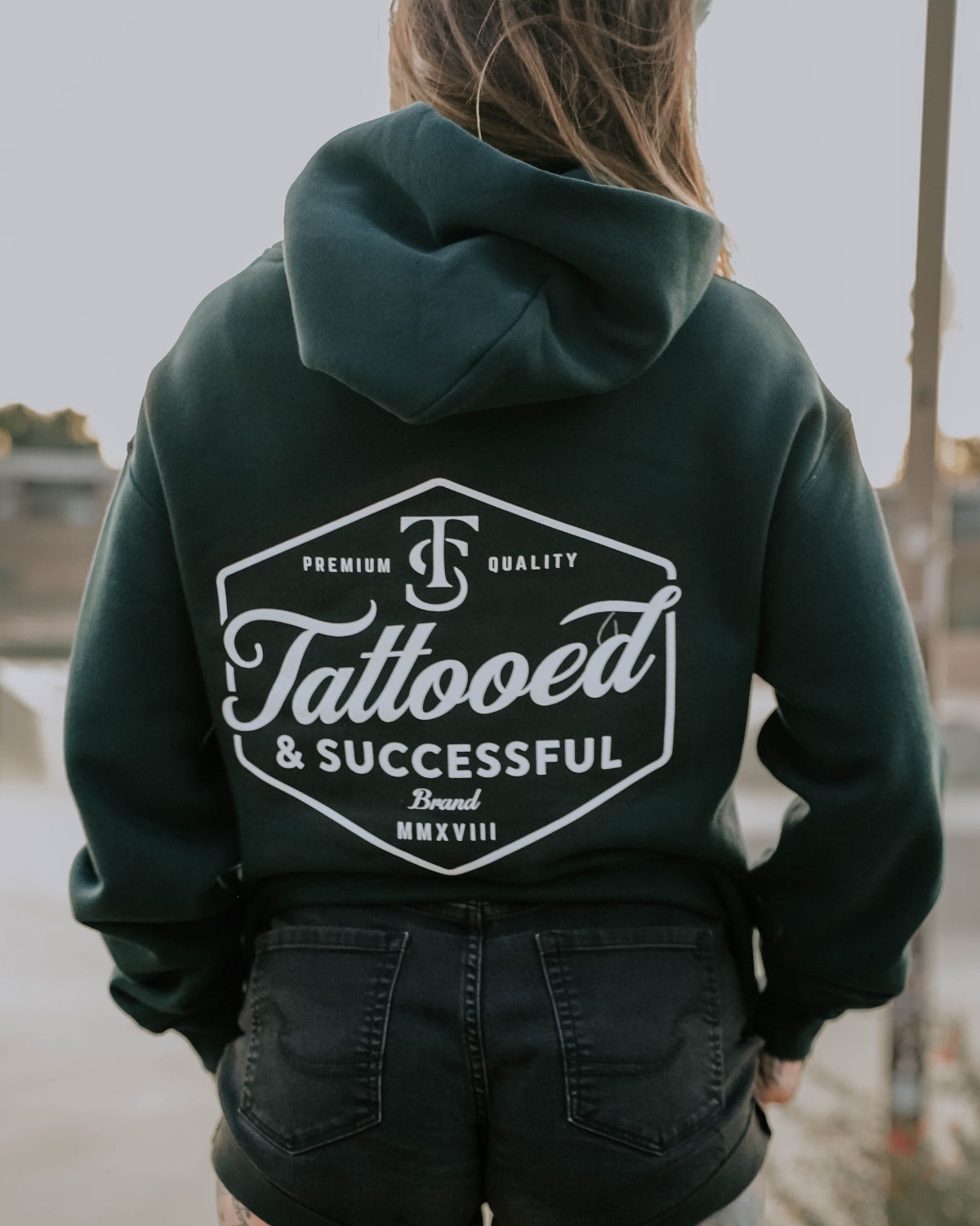 Brand Relax Hoodie- Pine Green